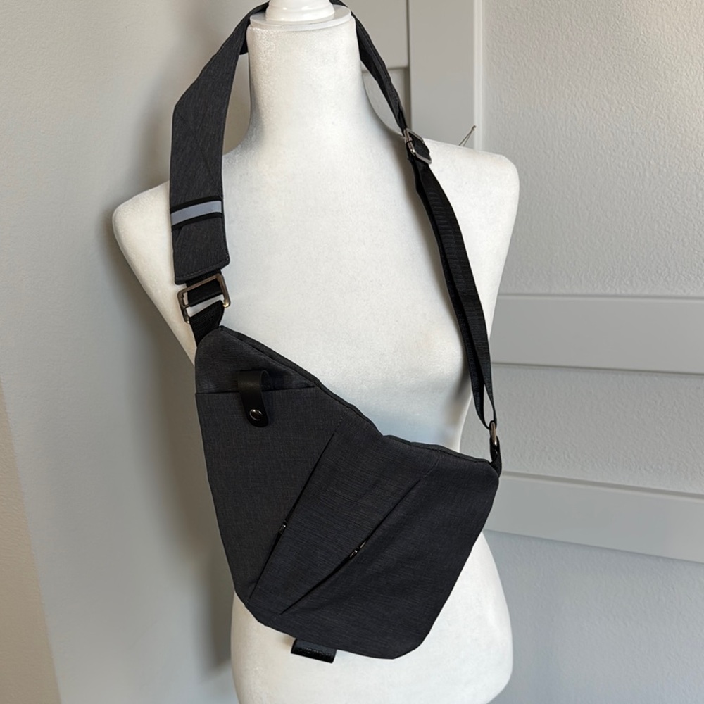 Unisex Black Crossbody Bag. Wander